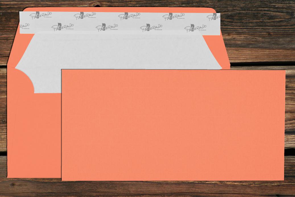 Briefhüllen mit Seidenfutter DL 110x220 mm Haftklebend Coral gerippt 100 g/qm